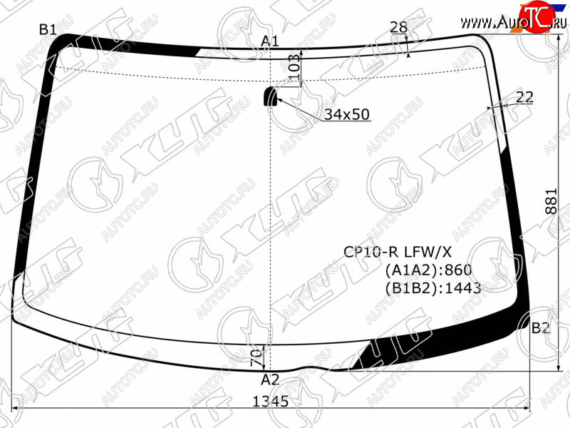 5 599 р. Стекло лобовое Toyota Funcargo 99-05  Yaris Verso 99-06 XYG CP10-R LFW/X  с доставкой в г. Кемерово