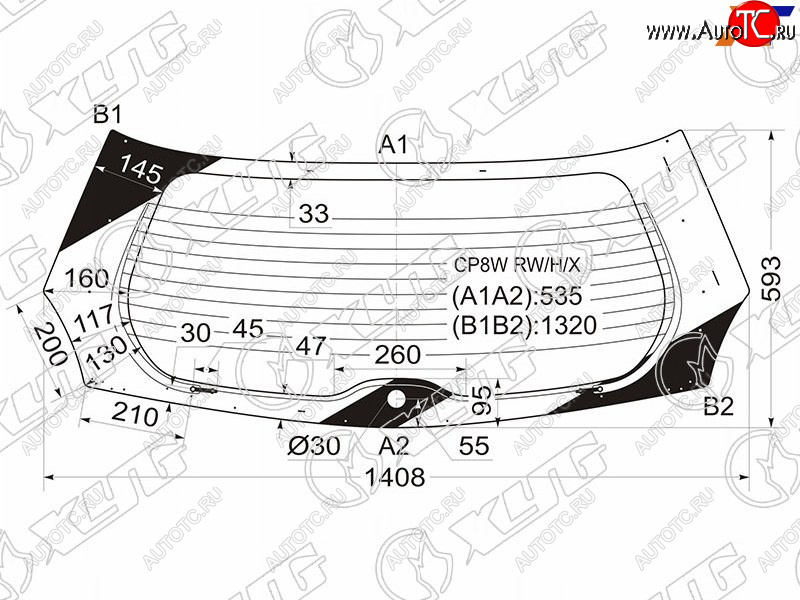7 999 р. Стекло заднее (Цвет зеленый Обогрев) Mazda Premacy 99-05 XYG CP8W RW/H/X  с доставкой в г. Кемерово
