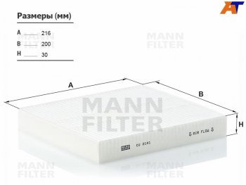 Фильтр салона MANN CITROEN C-crosser (2007-2012), Mitsubishi Lancer  10 CY (2007-2017), Mitsubishi Outlander  CW0W (2005-2012), Peugeot 4007 (2007-2012)