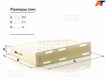 Фильтр салона MANN Audi Q3 ( 8U,  F3) (2014-2022), Skoda Octavia ( A5,  A7) (2004-2020), Volkswagen Jetta  A6 (2011-2018), Volkswagen Passat ( B7,  B8,  B8.5) (2010-2025), Volkswagen Touran  1T (2010-2015)