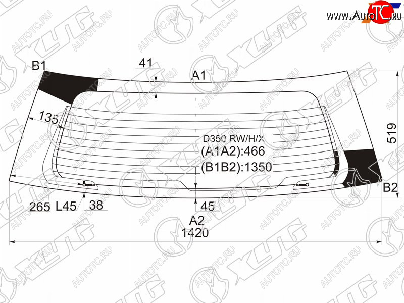 7 999 р. Стекло заднее (Цвет зеленый Обогрев) Mazda Demio 02-07  2 02-07 XYG D350 RW/H/X  с доставкой в г. Кемерово