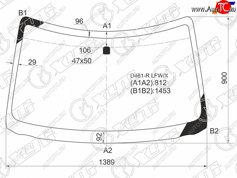 8 799 р. Стекло лобовое MAZDA VERISA 04-15 XYG D461-R LFW/X  с доставкой в г. Кемерово