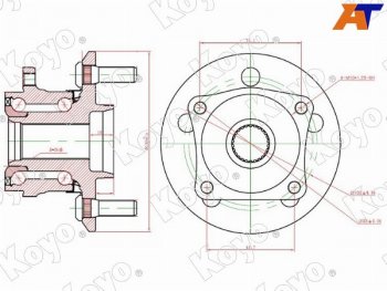 10 499 р. Ступичный узел задн. TOYOTA VISTA ARDEOCALDINAALLIONWISHOPAAVENSIS AZT255 4WD 98-07 KOYO DACF2146A  с доставкой в г. Кемерово. Увеличить фотографию 1