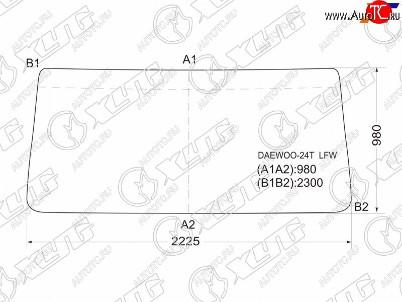 12 499 р. Стекло лобовое Daewoo Ultra Novus 97-19  TATA Novus 05-23 XYG DAEWOO-24T LFW  с доставкой в г. Кемерово