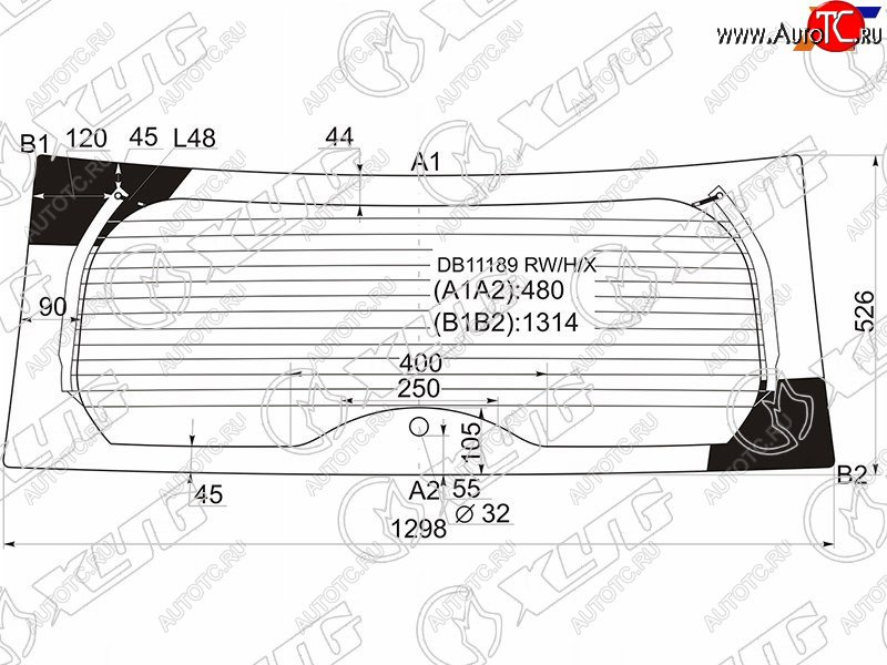 13 749 р. Стекло заднее (Цвет зеленый Обогрев) Jeep Compass 06-15 XYG DB11189 RW/H/X  с доставкой в г. Кемерово