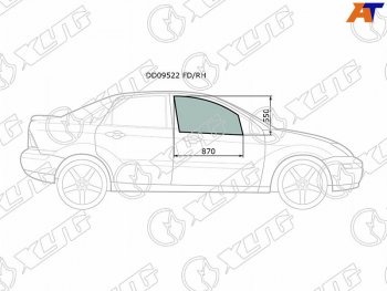 2 789 р. Стекло боковое опускное (Спереди Справа Цвет зеленый) Ford Focus 98-04 XYG DD09522 FD/RH  с доставкой в г. Кемерово. Увеличить фотографию 1