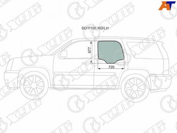 1 799 р. Стекло боковое опускное (Сзади Слева Цвет зеленый) Chevrolet Tahoe 06-14 XYG DD11166 RD/LH  с доставкой в г. Кемерово. Увеличить фотографию 1