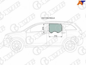 267 р. Стекло боковое опускное (Сзади Слева Цвет зеленый) Dodge Journey 07-15  Fiat Freemont 13-15       XYG DD11556 RD/LH  с доставкой в г. Кемерово. Увеличить фотографию 1