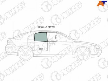 2 599 р. Стекло боковое опускное (Сзади Справа Цвет зеленый) Ford Mondeo 00-07 XYG DD10114 RD/RH  с доставкой в г. Кемерово. Увеличить фотографию 1