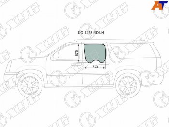 2 189 р. Стекло боковое опускное (Сзади Слева Цвет зеленый) Cadillac Escalade 06-15  Chevrolet Suburban 06 XYG DD11258 RD/LH  с доставкой в г. Кемерово. Увеличить фотографию 1