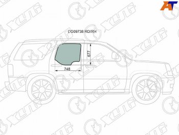 1 059 р. Стекло боковое опускное (Сзади Справа Цвет зеленый 5D) Chevrolet Tahoe 99-07  Cadillac Escalade XYG DD09738 RD/RH  с доставкой в г. Кемерово. Увеличить фотографию 1