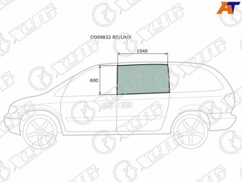 2 789 р. Стекло боковое опускное (Сзади Слева Цвет зеленый) Chrysler Town&Country 95-07  Voyager 00-07  D XYG DD09832 RD/LH/X  с доставкой в г. Кемерово. Увеличить фотографию 1
