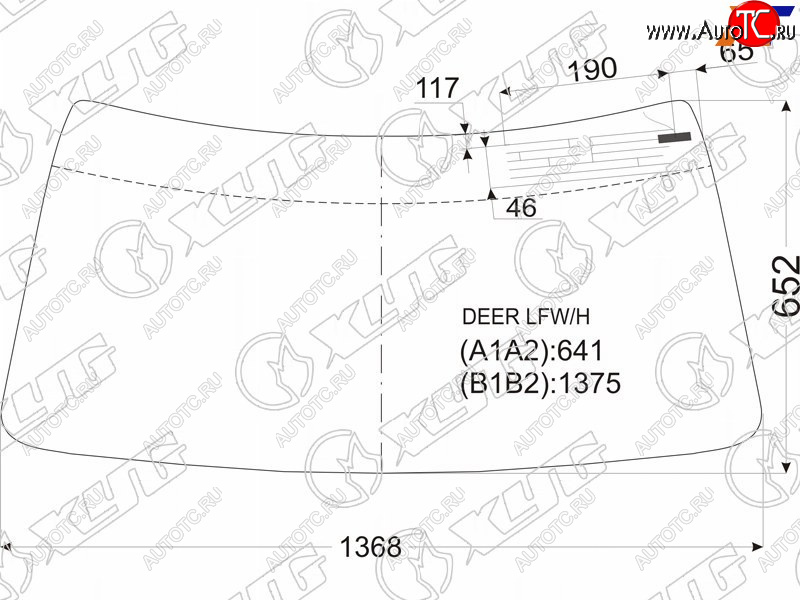9 549 р. Стекло лобовое (Антенна) Great Wall Deer 03-08 XYG DEER LFW/H  с доставкой в г. Кемерово