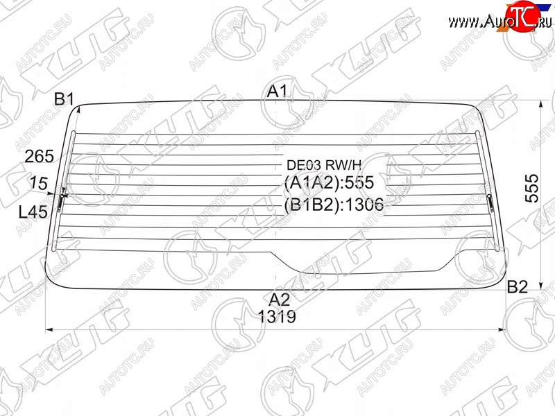 7 999 р. Стекло заднее (Цвет зеленый Обогрев) Mitsubishi Delica 89-99  L300 87-98 XYG DE03 RW/H  с доставкой в г. Кемерово