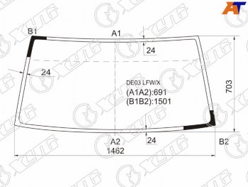 4 649 р. Стекло лобовое Mitsubishi Delica 89-99  Hyundai Grace 93-03  Porter 98-10  Mitsubishi L300 87-98 XYG DE03 LFW/X  с доставкой в г. Кемерово. Увеличить фотографию 1