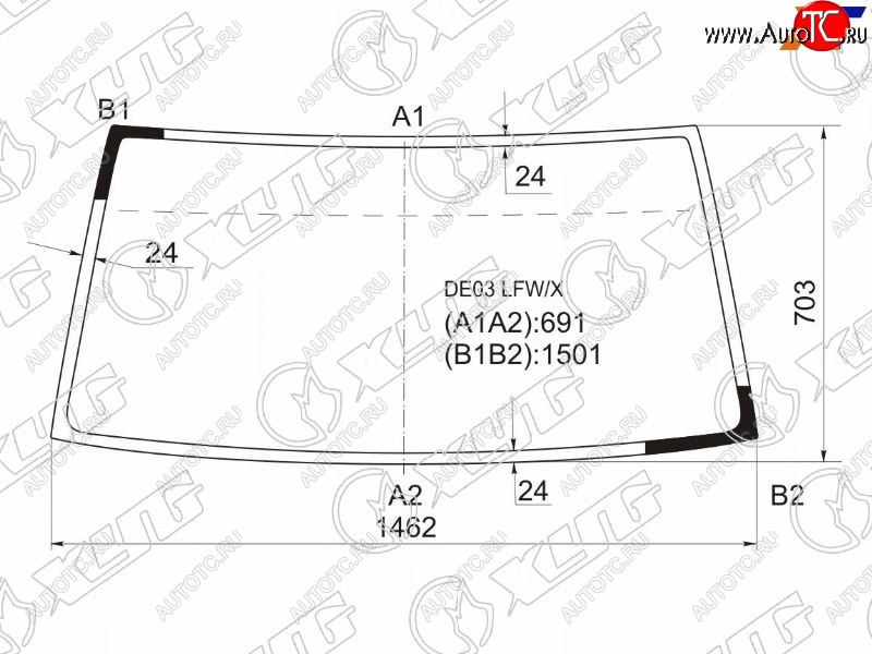 4 649 р. Стекло лобовое Mitsubishi Delica 89-99  Hyundai Grace 93-03  Porter 98-10  Mitsubishi L300 87-98 XYG DE03 LFW/X  с доставкой в г. Кемерово