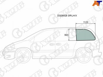 267 р. Стекло кузова боковое (не опускное) (Слева Цвет зеленый) Chrysler Town&Country 95-00  Voyager 95-0 XYG DQ08928 SR/LH/X  с доставкой в г. Кемерово. Увеличить фотографию 1