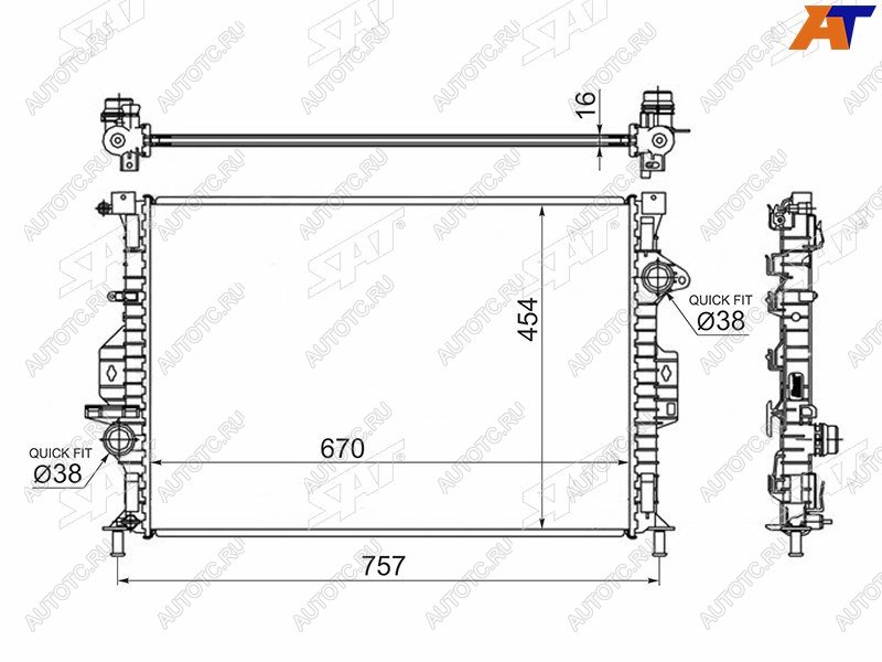 35 999 р. Радиатор SAT  Ford C-max  Mk2 (2010-2019), Ford Focus  3 (2010-2019), Ford Kuga ( 1,  2) (2008-2016), Ford Mondeo (2007-2014), Volvo S60  FS седан (2010-2018)  с доставкой в г. Кемерово