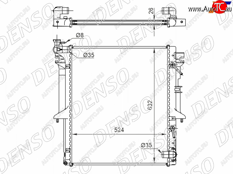 25 649 р. Радиатор охлаждающей жидкости DENSO SAT  Mitsubishi L200  3 K74T (2005-2006) рестайлинг  с доставкой в г. Кемерово