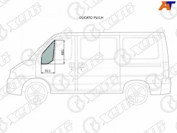 2 399 р. Стекло форточки (уголок) переднее левое  PEUGEOT BOXERCITROEN JUMPERFIAT DUCATO 94-06              XYG DUCATO FV/LH  с доставкой в г. Кемерово. Увеличить фотографию 1