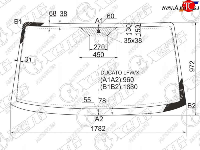 6 999 р. Стекло лобовое Peugeot Boxer 94-06  Citroen Jumper 94-02  Fiat Ducato 94-12 XYG DUCATO LFW/X  с доставкой в г. Кемерово