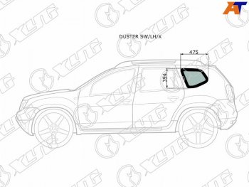 1 759 р. Стекло кузова боковое (не опускное) (Слева Цвет зеленый) Nissan Terrano 14-22  Renault Duster 10-2 XYG DUSTER SW/LH/X  с доставкой в г. Кемерово. Увеличить фотографию 1