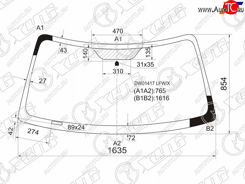 7 199 р. Стекло лобовое FORD EXPLORER 03-10/LINCOLN AVIATOR 03-05 XYG DW01417 LFW/X, dw01417lfwx XYG DW01417 LFW/X  с доставкой в г. Кемерово