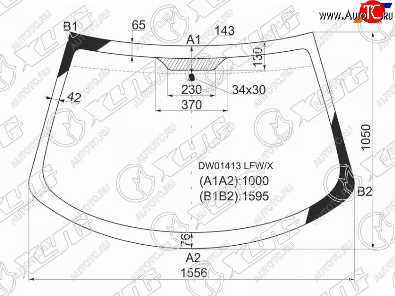 6 749 р. Стекло лобовое Chrysler Sebring 00-06  Dodge Stratus 00-06  ГАЗ Волга Сайбер 08-10 XYG DW01413 LFW/X  с доставкой в г. Кемерово