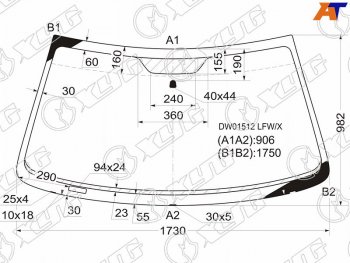 7 299 р. Стекло лобовое Dodge Ram 01-08 XYG DW01512 LFW/X  с доставкой в г. Кемерово. Увеличить фотографию 1