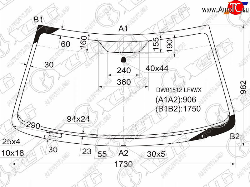 7 299 р. Стекло лобовое Dodge Ram 01-08 XYG DW01512 LFW/X  с доставкой в г. Кемерово
