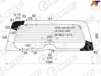 9 749 р. Стекло заднее с обогревом JEEP LIBERTYJEEP CHEROKEE 02-07                                           XYG DW01449 RW/H/X  с доставкой в г. Кемерово. Увеличить фотографию 1