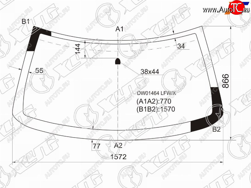 6 949 р. Стекло лобовое JEEP GRAND CHEROKEE 99-04                                                             XYG DW01464 LFW/X  с доставкой в г. Кемерово