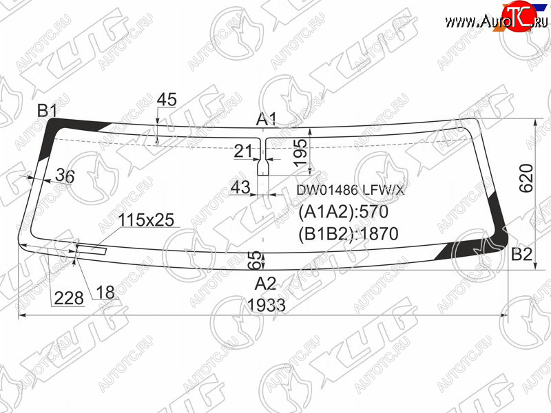 8 399 р. Стекло лобовое HUMMER H2 02-09 XYG DW01486 LFW/X  с доставкой в г. Кемерово