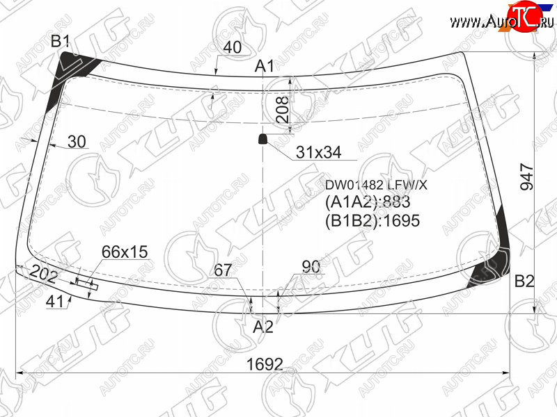 7 999 р. Стекло лобовое Ford Expedition 96-06  F150 96-04  Lincoln Navigator 97-06 XYG DW01482 LFW/X  с доставкой в г. Кемерово