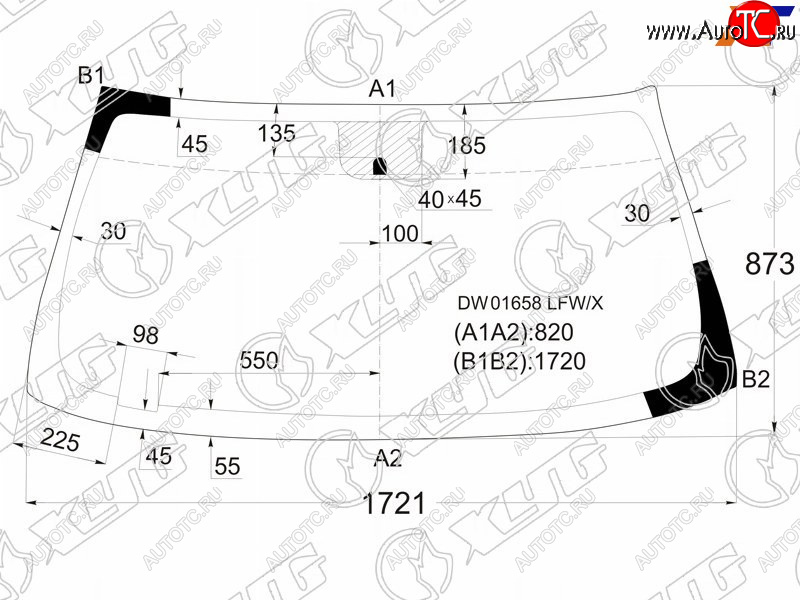 7 099 р. Стекло лобовое Chevrolet Tahoe 06-14  Cadillac Escalade 06-15  Chevrolet Silverado 07-13  Suburba XYG DW01658 LFW/X  с доставкой в г. Кемерово