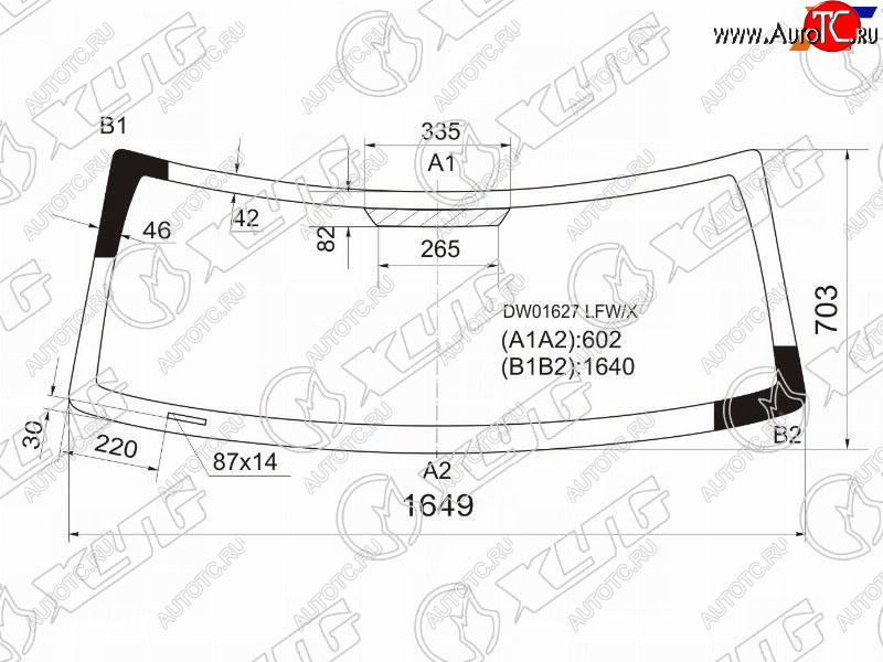 6 649 р. Стекло лобовое JEEP COMMANDER 05-10 XYG DW01627 LFW/X  с доставкой в г. Кемерово