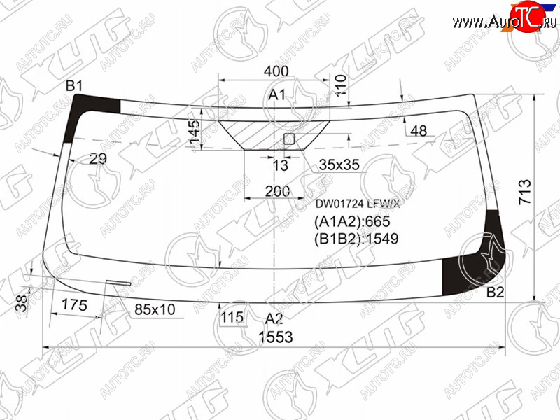 7 999 р. Стекло лобовое (Датчик дождя) Jeep Cherokee 07-14  Liberty 07-12 XYG DW01724 LFW/X  с доставкой в г. Кемерово