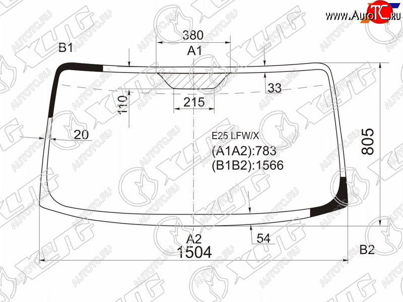 10 849 р. Стекло лобовое Nissan Caravan 01-12  Urvan 01-12 XYG E25 LFW/X  с доставкой в г. Кемерово