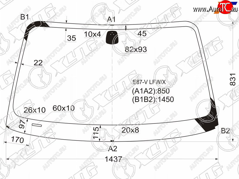 5 299 р. Стекло лобовое BMW 1-Series 04-13 XYG E87-V LFW/X  с доставкой в г. Кемерово