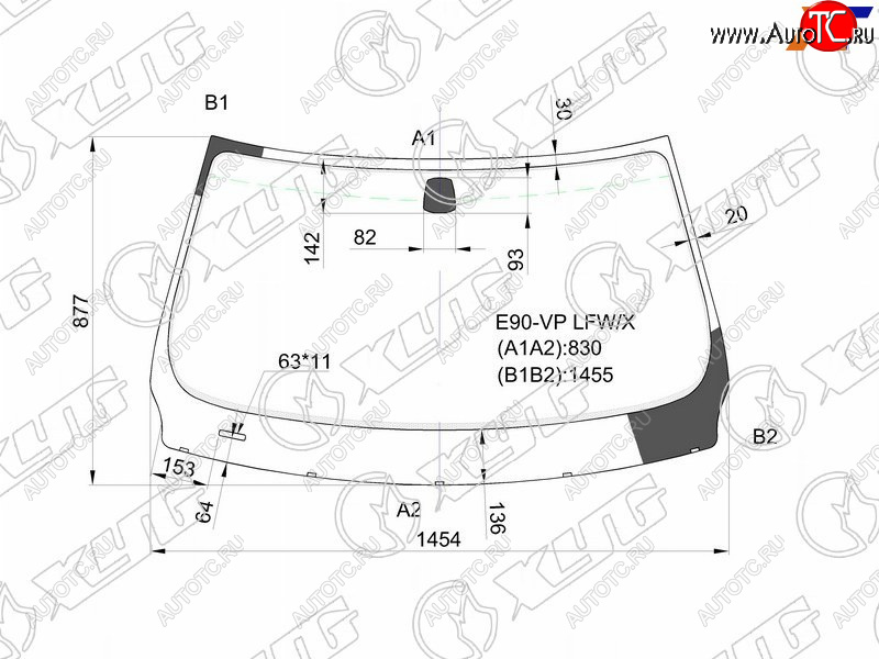 5 599 р. Стекло лобовое BMW 3-Series 05-14  M3 06-13 XYG E90-VP LFW/X  с доставкой в г. Кемерово
