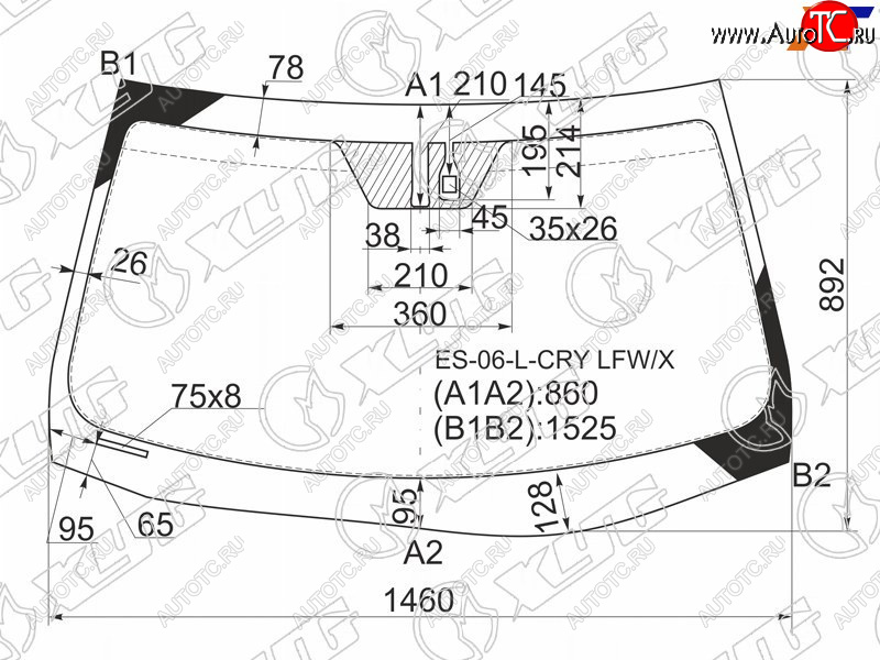 10 249 р. Стекло лобовое (Датчик дождя Панорамная крыша) XYG Lexus ES350 XV40 дорестайлинг (2006-2009)  с доставкой в г. Кемерово