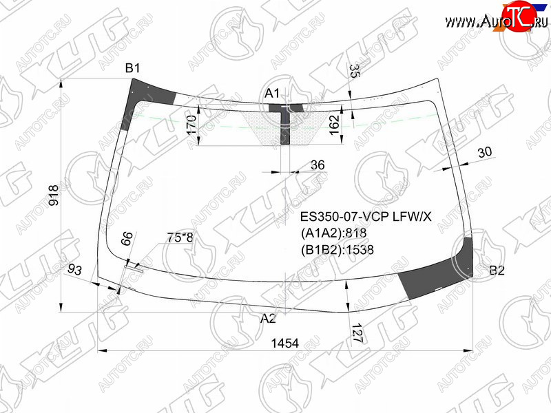 8 649 р. Стекло лобовое Lexus ES 06-12 XYG ES350-07-VCP LFW/X  с доставкой в г. Кемерово