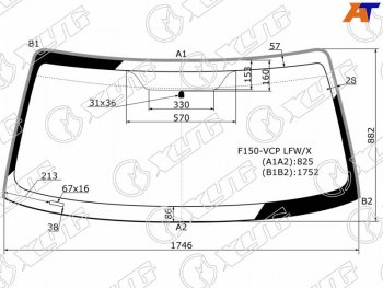 10 649 р. Стекло лобовое (Молдинг) Ford F150 03-08 XYG F150-VCP LFW/X  с доставкой в г. Кемерово. Увеличить фотографию 1