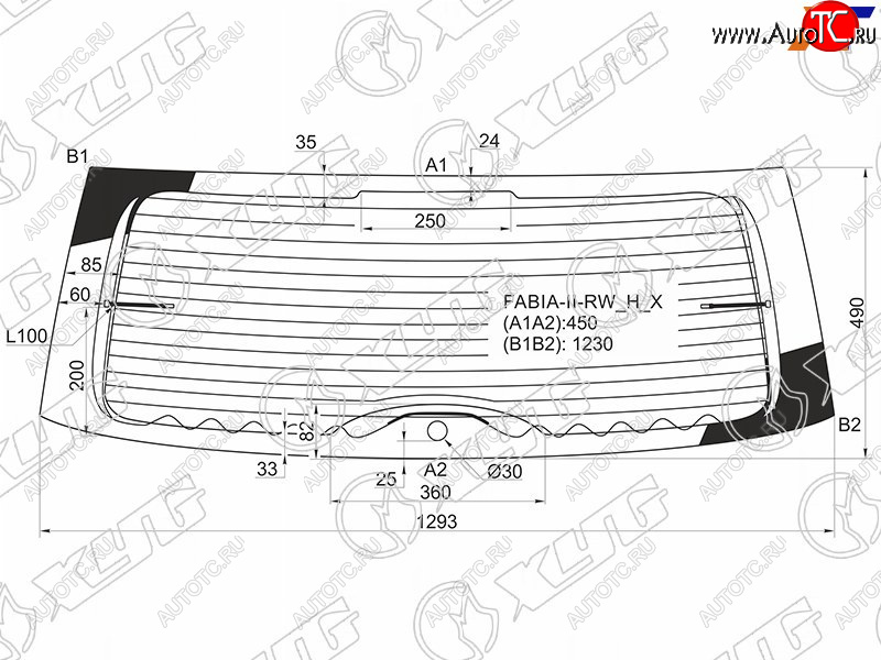 7 549 р. Стекло заднее (Цвет зеленый Обогрев 5D HBK) Skoda Fabia 07-15 XYG FABIA-II RW/H/X  с доставкой в г. Кемерово