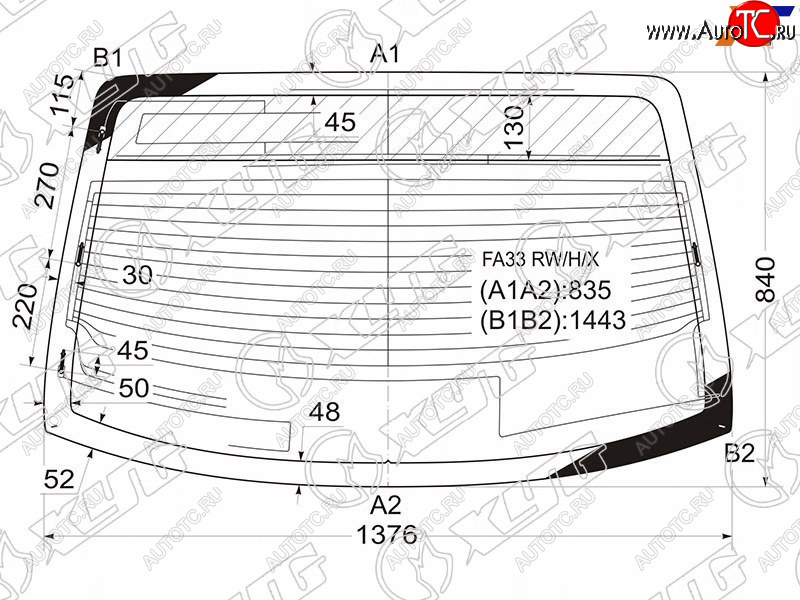 7 299 р. Стекло заднее с обогревом NISSAN CEFIRO A33 98-03NISSAN MAXIMA 98-06                                XYG FA33 RW/H/X  с доставкой в г. Кемерово
