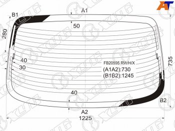 5 549 р. Стекло заднее с обогревом DAEWOO LEGANZA 4D 97-02                                                    XYG FB20595 RW/H/X  с доставкой в г. Кемерово. Увеличить фотографию 1
