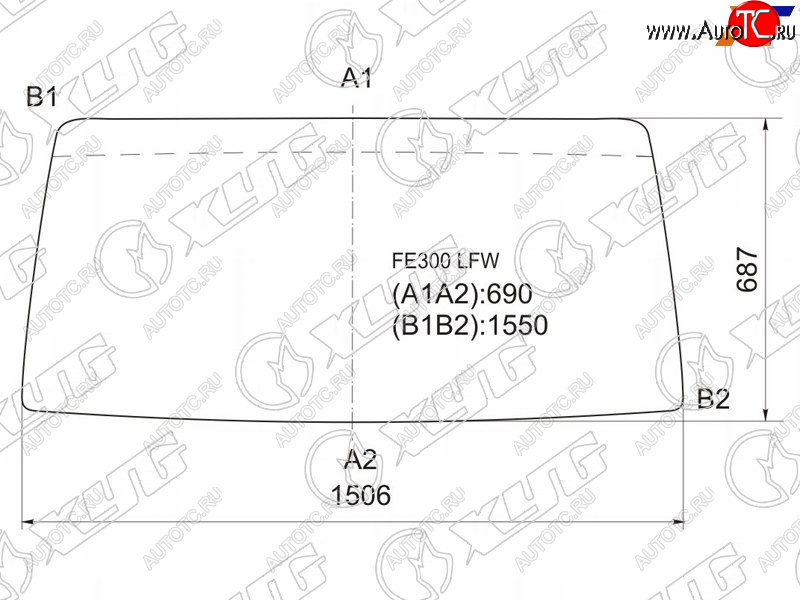 7 999 р. Стекло лобовое Mitsubishi Fuso Canter FE3 84-93  Fuso Canter FE4 84-93 XYG FE300 LFW  с доставкой в г. Кемерово