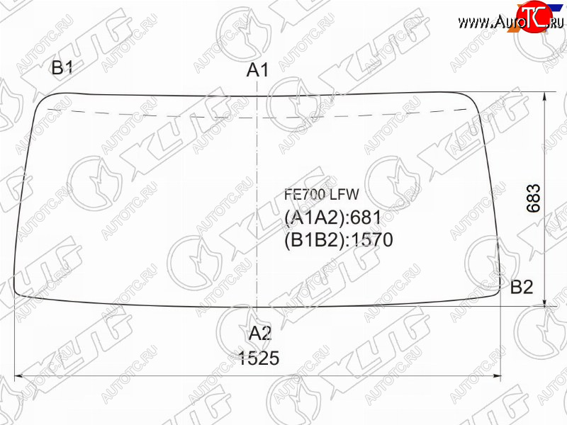 7 999 р. Стекло лобовое Mitsubishi Fuso Canter FE7 02-12 XYG FE700 LFW  с доставкой в г. Кемерово