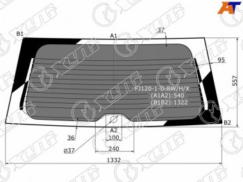 7 599 р. Стекло заднее (Затемненное Обогрев) Toyota Land Cruiser Prado (J120) 02-09  Lexus GX 02-09 XYG FJ120-1-D RW/H/X  с доставкой в г. Кемерово. Увеличить фотографию 1