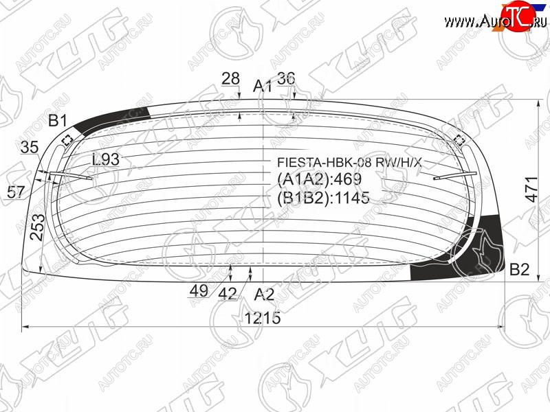 7 999 р. Стекло заднее (Цвет зеленый Обогрев) Ford Fiesta 08-19 XYG FIESTA-HBK-08 RW/H/X  с доставкой в г. Кемерово